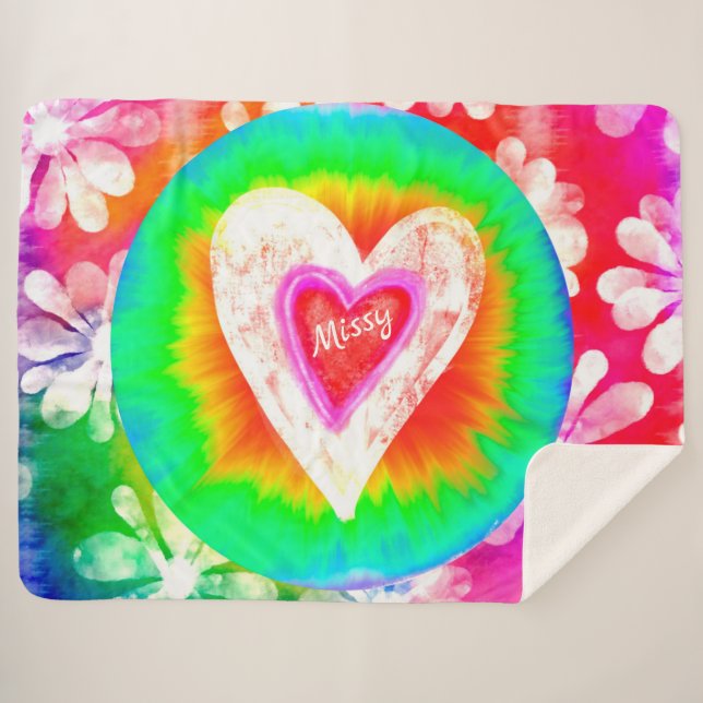 Manta Sherpa Hippy Heart (Anverso (horizontal))