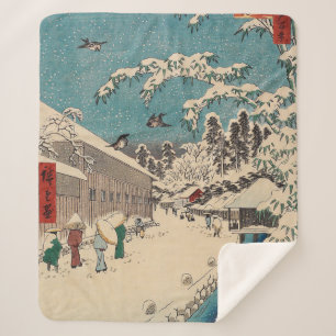 Manta Sherpa Hiroshige paisaje invernal de japón