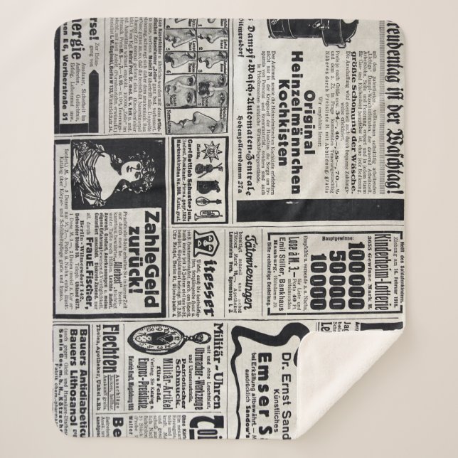 Manta Sherpa Histórico Kiev: Ilustracion de periódico de 1917 (Anverso)