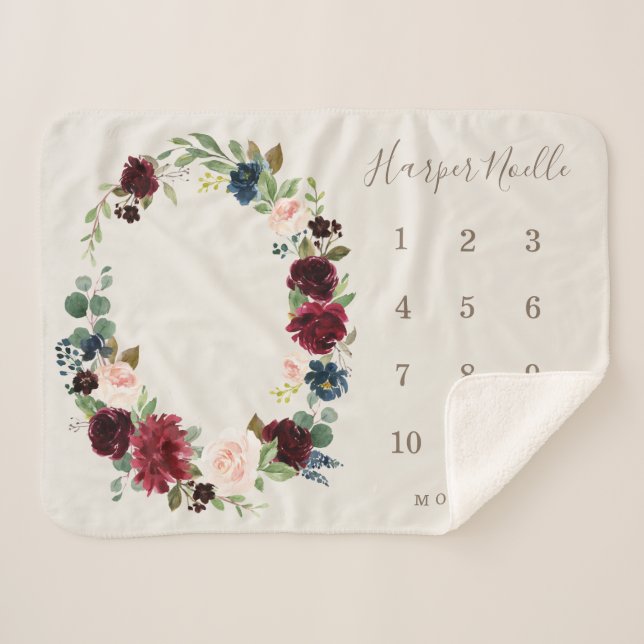 Manta Sherpa Hito bebé de la elegancia de otoño (Anverso (horizontal))