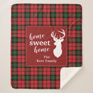 Manta Sherpa Hogar dulce personalizado Tartan Clan Kerr Plaid