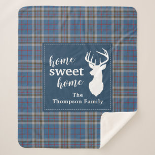 Manta Sherpa Hogar dulce personalizado Tartan Clan Thompson Pla