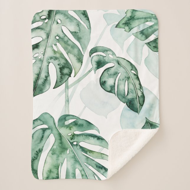 Manta Sherpa Hoja partida de la palma tropical (Anverso)