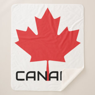 Manta Sherpa hoja roja de arce canadés