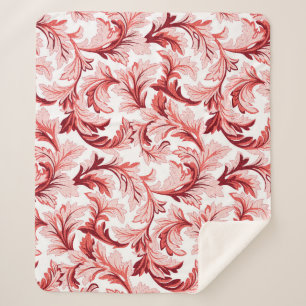 Manta Sherpa Hojas barrocas de espiral vintage, decorativas.