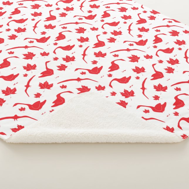 Manta Sherpa Hojas Canadá de Geese y Maple - Bandera canadiense (3/4)