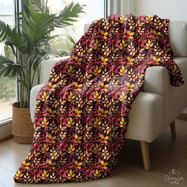 Manta Sherpa Hojas de cascada personalizadas