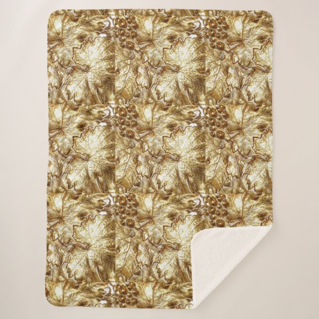 MANTA SHERPA HOJAS DE GRIPE DE ORO (Anverso)