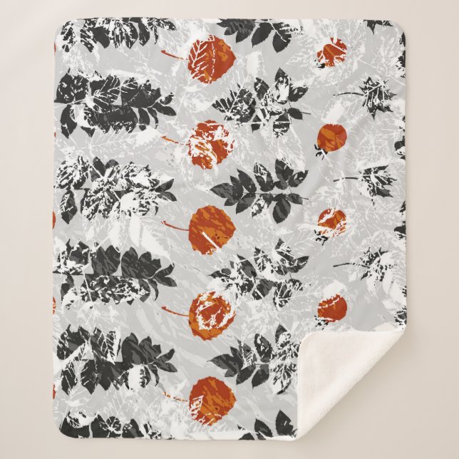 Manta Sherpa Hojas de impresión: patrón simétrico sin costuras. (Anverso)