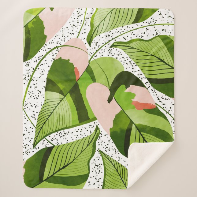 Manta Sherpa Hojas de rubor (Anverso)