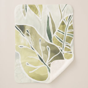 Manta Sherpa Hojas del batik