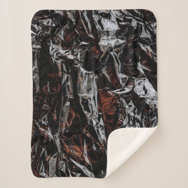 Manta Sherpa Hojas secas marrones y blancas (Anverso)