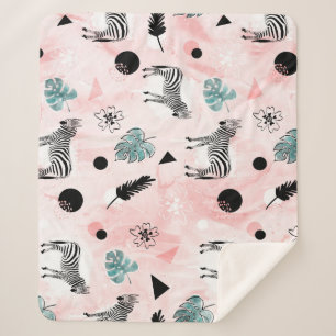 Manta Sherpa Hojas tropicales Patrón de centeno de cebada