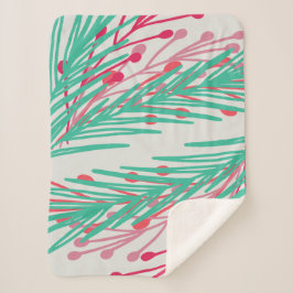 Manta Sherpa Hojas y bayas