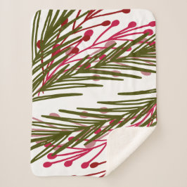 Manta Sherpa Hojas y bayas