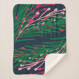 Manta Sherpa Hojas y bayas