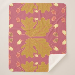 Manta Sherpa Hojas y bellotas de roble de gran caída