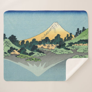 Manta Sherpa Hokusai Monte Fuji reflexiona en el lago Kawaguchi