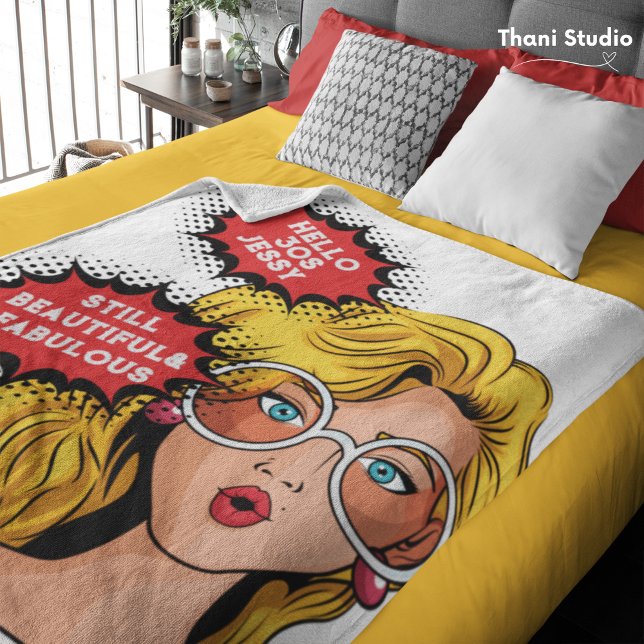 Manta Sherpa Hola 30: Noche de diversión para mujer retro 90 (Subido por el creador)