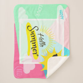 Manta Sherpa Hola día soleado feliz del verano para el diseño