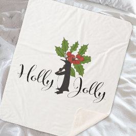 Manta Sherpa Holly Jolly Cute Funny Penguin Navidades