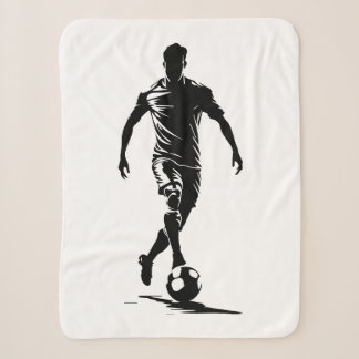 Manta Sherpa Hombre de fútbol con diseño de pelota.