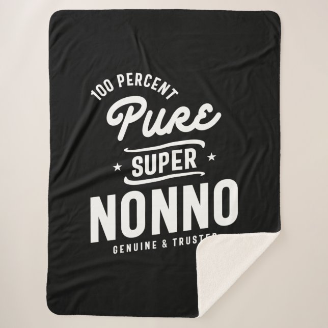 Manta Sherpa Hombres 100% Regalo Super Nonno Puro (Anverso)