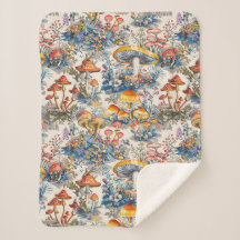 Hongos místicos en la tela de Jouy