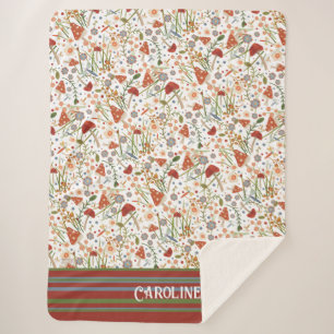 Manta Sherpa Honrables hongos Stripes Personalizado Inespiritua