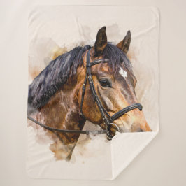 Manta Sherpa Horse Head Sherpa Blanket