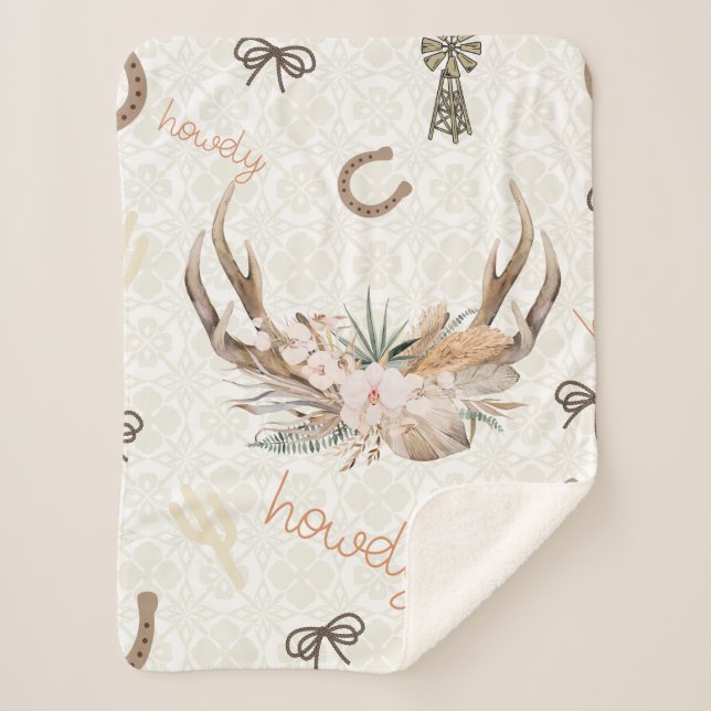 Manta Sherpa Howdy Western Blanket (Anverso)