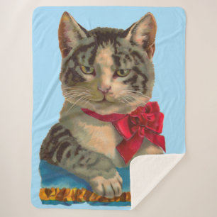 Manta Sherpa Huella de gato tabby de Victoria