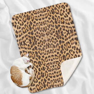 Manta Sherpa huella de leopardo de safari salvaje de moda girly