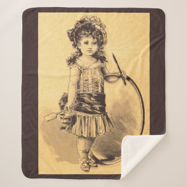 Manta Sherpa Huella de niña victoriana (Anverso)