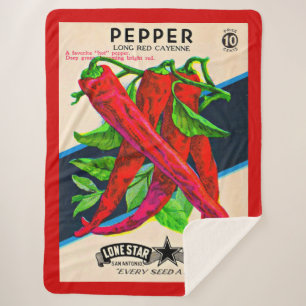 Manta Sherpa Huella de pimienta cayenne sobre paquetes de semil