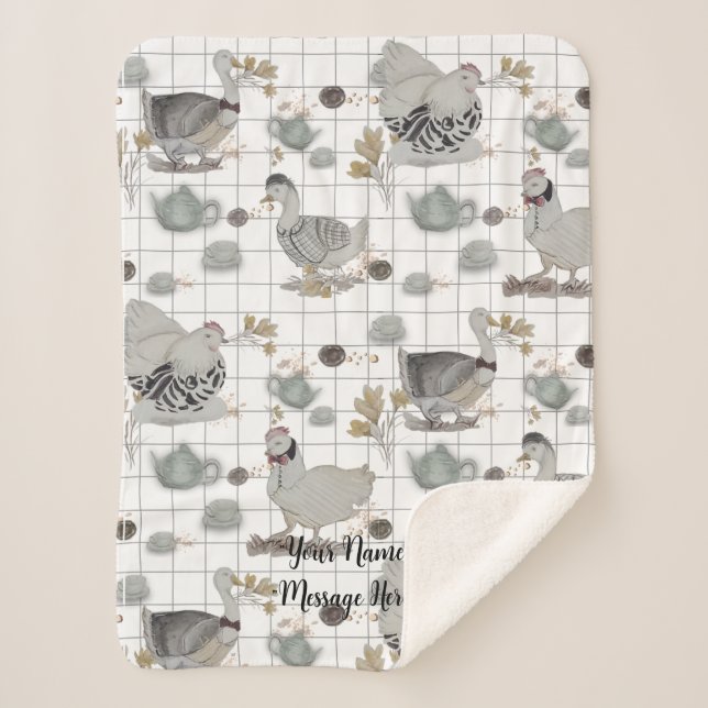 Manta Sherpa Huella de pollo Haute Couture (Anverso)