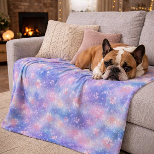 Manta Sherpa Huellas de Patas de Galaxia de Pastel – Adorable A