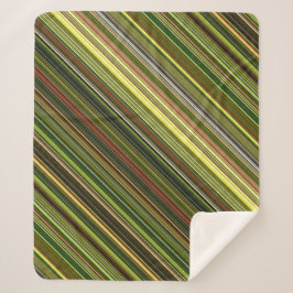 Manta Sherpa Hues Green, Yellow y Brown Stripe en la Tierra