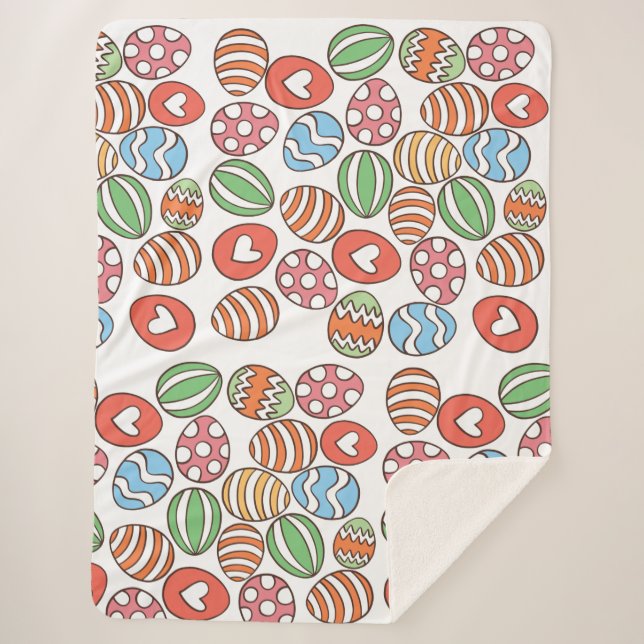 Manta Sherpa Huevos de Pascua coloridos (Anverso)