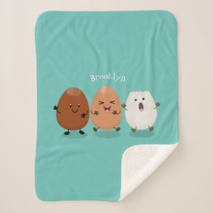 Manta Sherpa Huevos kawaii lindo ilustracion personalizado dive