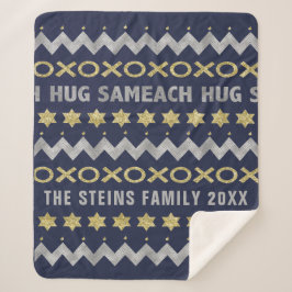 Manta Sherpa HUG SAMEACH Sherpa Hanukkah Blanket/Medium