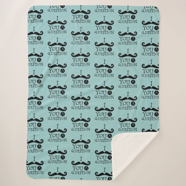 Manta Sherpa Humor de bigote azul de Robin negro (Anverso)