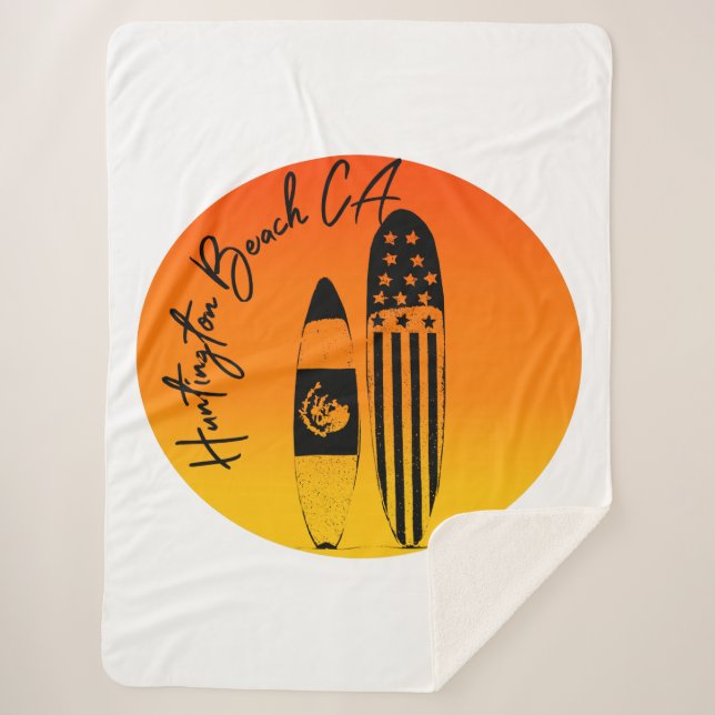 Manta Sherpa Huntington Beach Surfboards y Sunsets (Anverso)