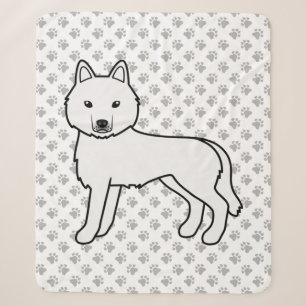 Manta Sherpa Husky Siberiano Blanco Perro De Dibujos Animados L