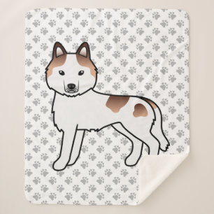 Manta Sherpa Husky siberiano manchado rojo perro de dibujos ani