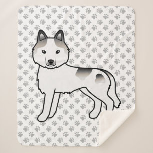Manta Sherpa Husky Siberiano Pío Gris Perro de Dibujos Animados