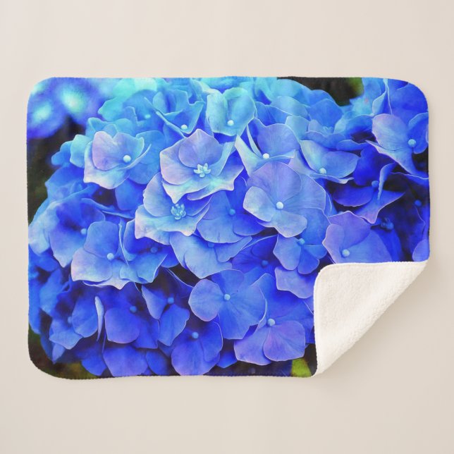 Manta Sherpa Hydrangea Blues (Anverso (horizontal))