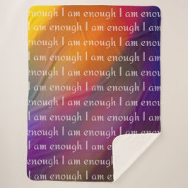 Manta Sherpa I Am Enough Rainbow Affirmation Pattern Design