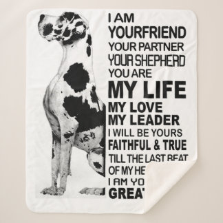 Manta Sherpa I am your friend your partner your dog Great Dane