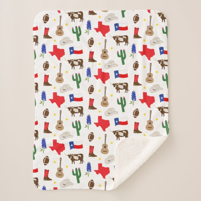 Manta Sherpa Iconos de Texas (Anverso)